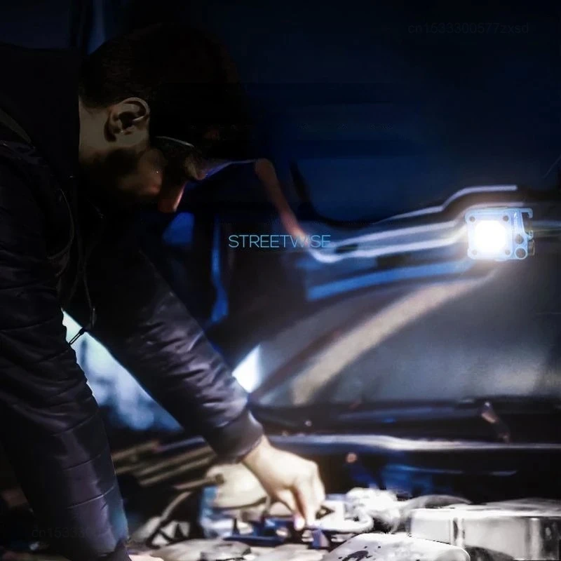 يبتسم القرش مصباح ليد جيب المفاتيح ضوء COB ضوء USB الشعلة القابلة لإعادة الشحن ضوء العمل مع المغناطيسي للمشي في الهواء الطلق الصيد #5