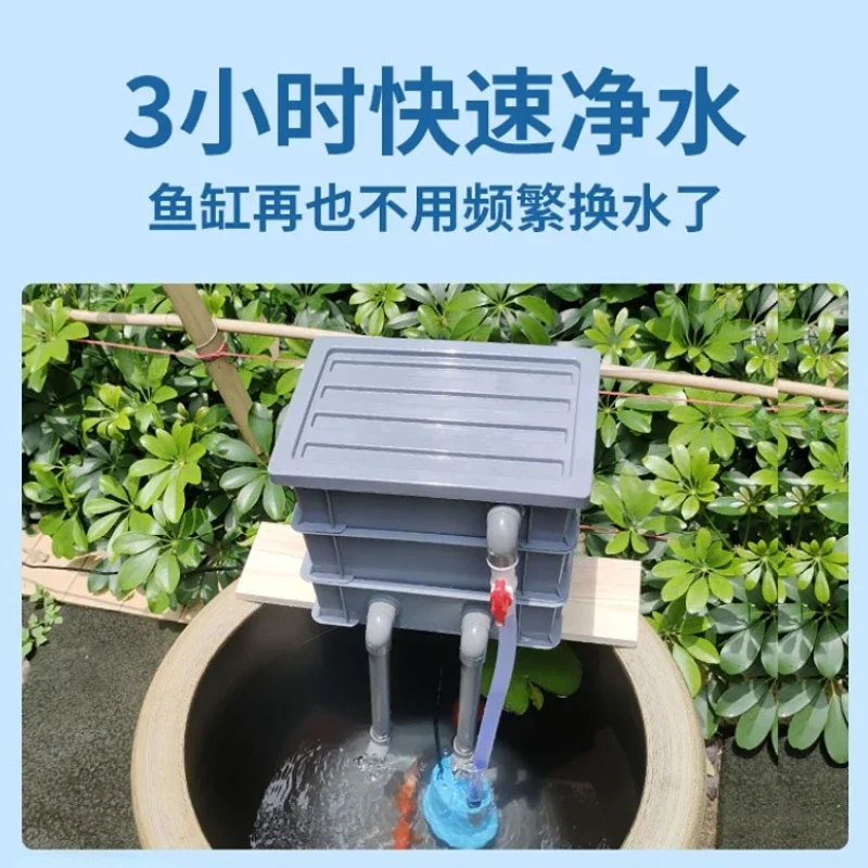 Fish Tank Filter Water Purification Circulation Three-in-One System Drip Box Non-Airtight Crate Boxes Outdoor Upper Filter