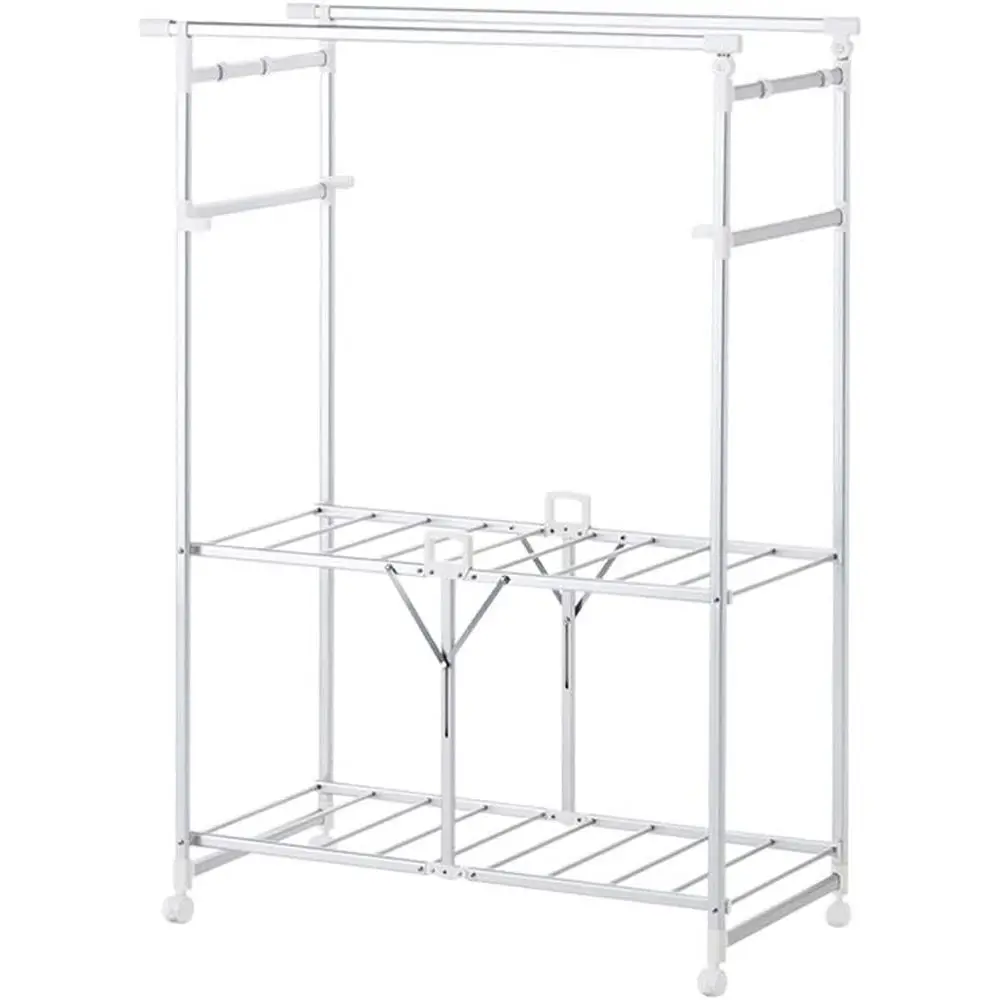 

Space-Saving Folding Clothes Drying Rack - Indoor/Outdoor Use, Double Layer, Portable Hanger for Balcony