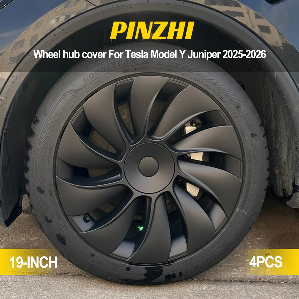 4 coprimozzi per ruote da 19 pollici per Tesla Model Y Juniper 2025 2026, copertura ruota, ricambio per prestazioni, coprimozzo completo, accessori