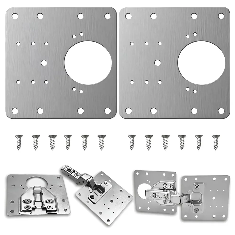 Hardware Hinge Repair Plate Rust Resistant Steel Hinges Cupboard Repair Mount Tool With Screws For Cabinet Furniture Drawer