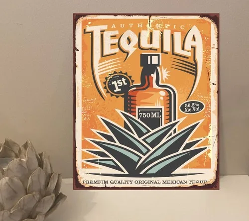 1x Tequila Drink Retro Metal Plaque Sign Gift House Novelty (mt761) --Tin Sign