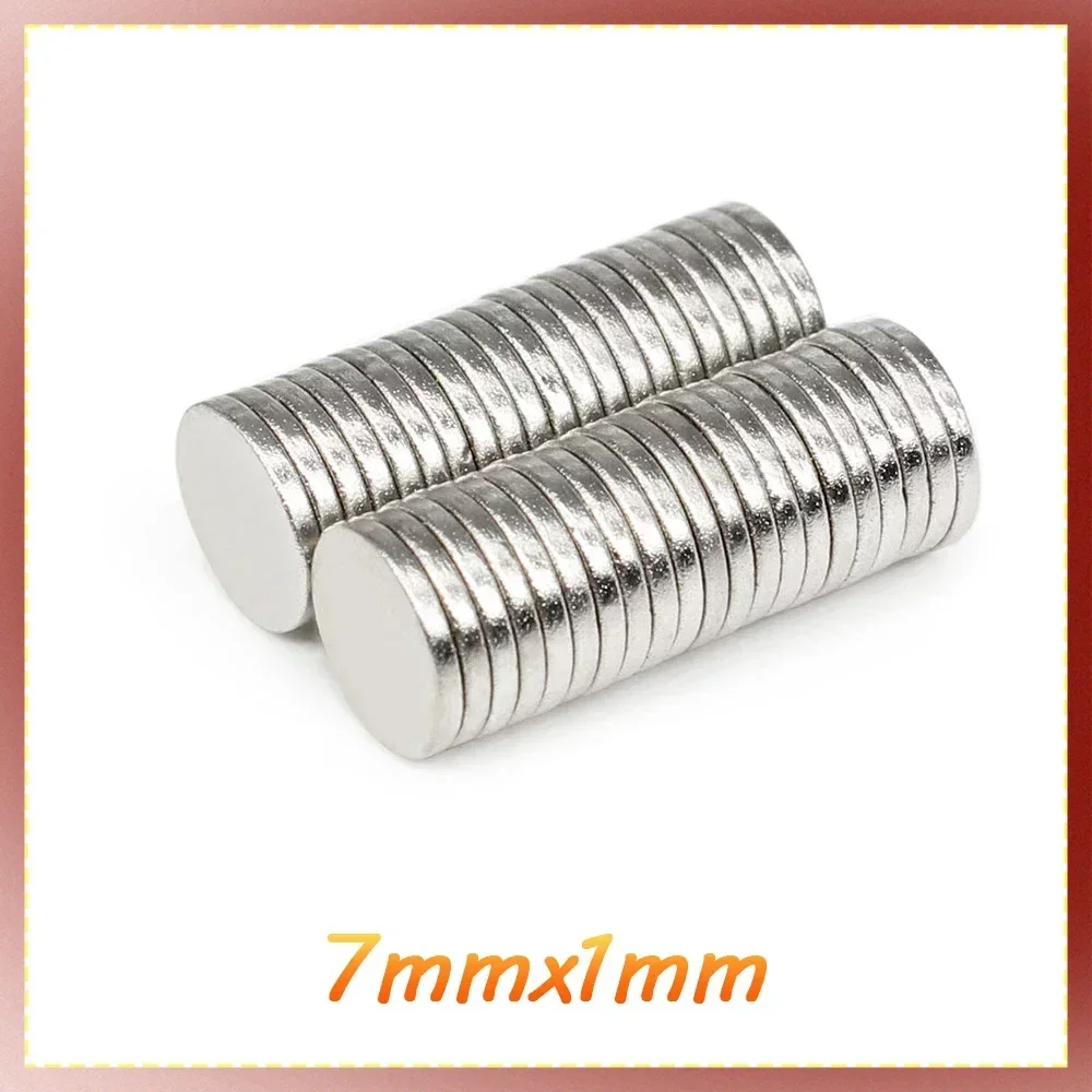 

50/100/200/300/500/1000PCS 7x1 mm thin sheet N35 Neodymium Magnet Disc Powerful Magnets Round 7x1 mm Permanent Magnet 7mm*1mm