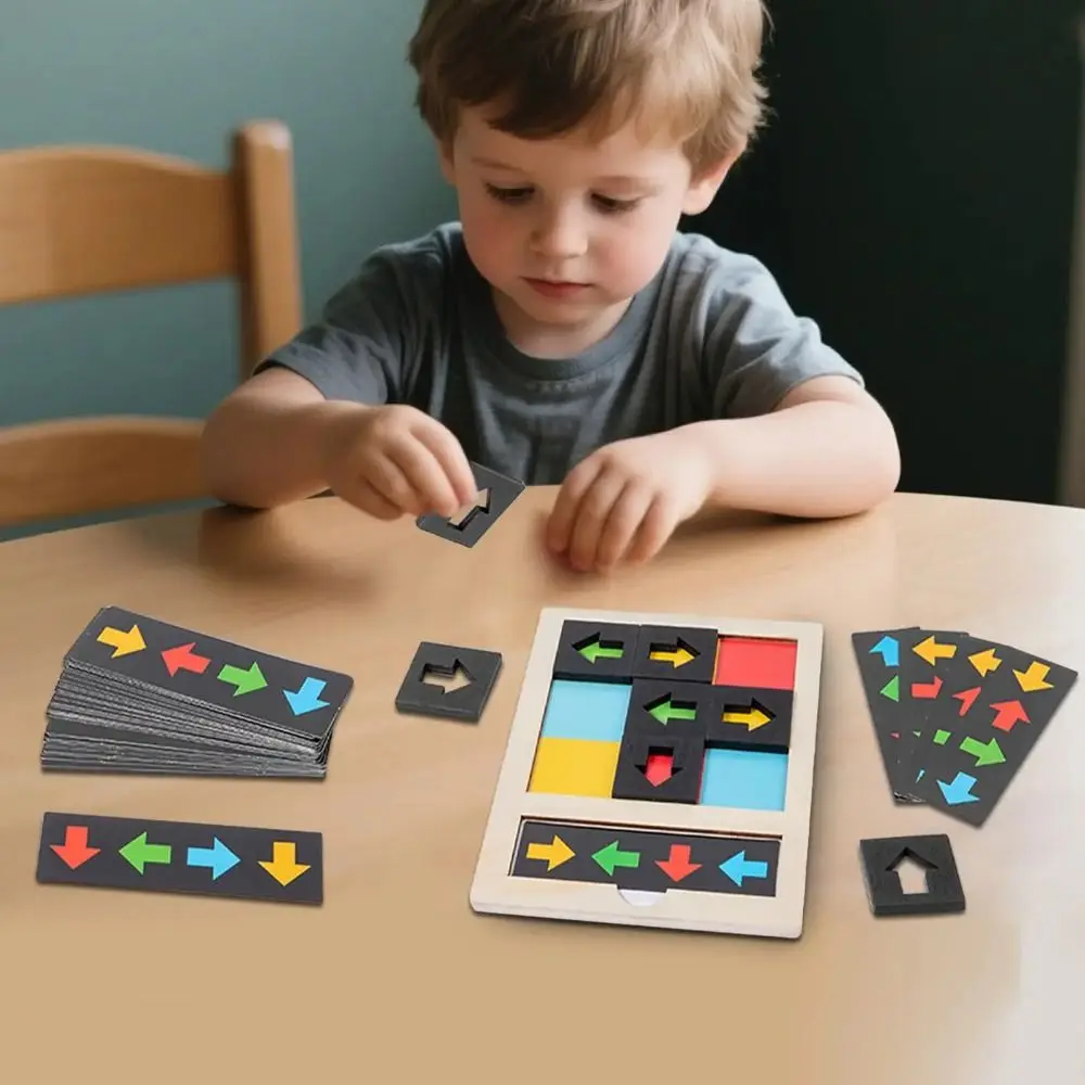 Houten richting Cognitie Zintuiglijk spel Puzzel Logisch denken Montessori Parochie Leren Draagbare kleurvorm Matching