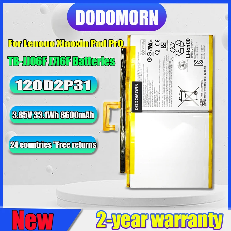 DODOMORN جديد L20D2P31 لينوفو Xiaoxin Pad Pro TB-J706F J716F بطاريات الجهاز اللوحي 3.85 فولت 33.1Wh 8600 مللي أمبير جودة عالية