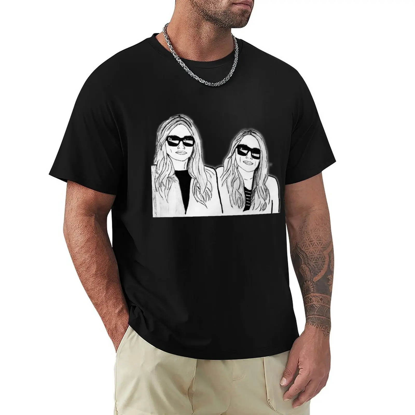 Mary Kate and Ashley T-Shirt Big Size Crew Neck T-Shirt