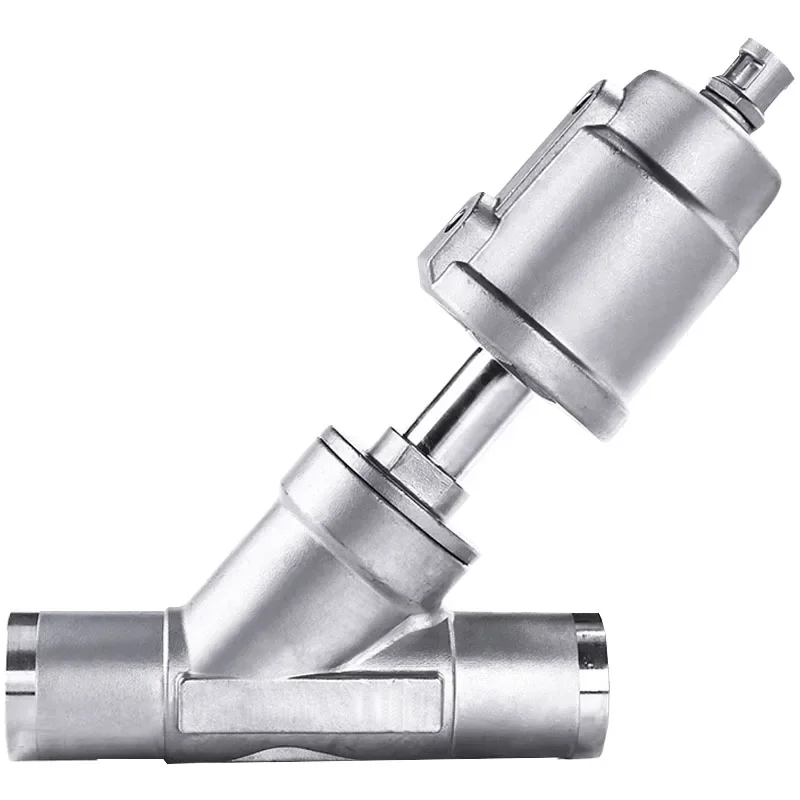 

Stainless Steel Pneumatic Welding Angle Seat Valve Normally Closed Stainless Steels Actuator For Steam Gas Oil