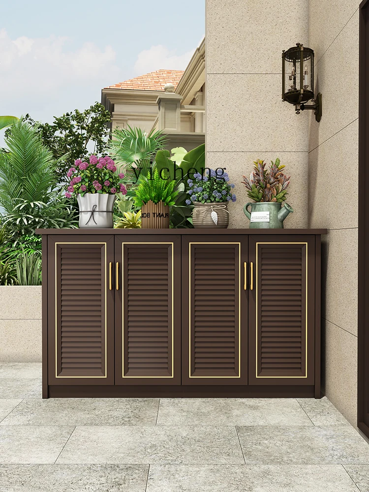 ZC Aluminum Alloy Outdoor Storage Cabinet Balcony Lobby Locker Outdoor Sun Protection Rust Proof Rain Proof Tool Cabinet