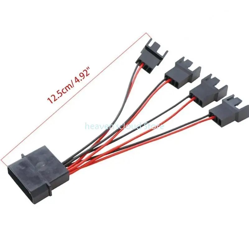 Y88B IDE Molex 4 핀에서 작은 4pin 3 4 팬 Y 스플리터 확장 전원 케이블 4.9in