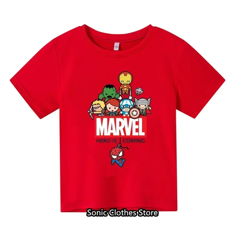 Spider Man Cartoon Boys and Girls 3-14 Year Old Children's Printed T-shirt Children's Summer Short sleeved Casual T-shirt Top