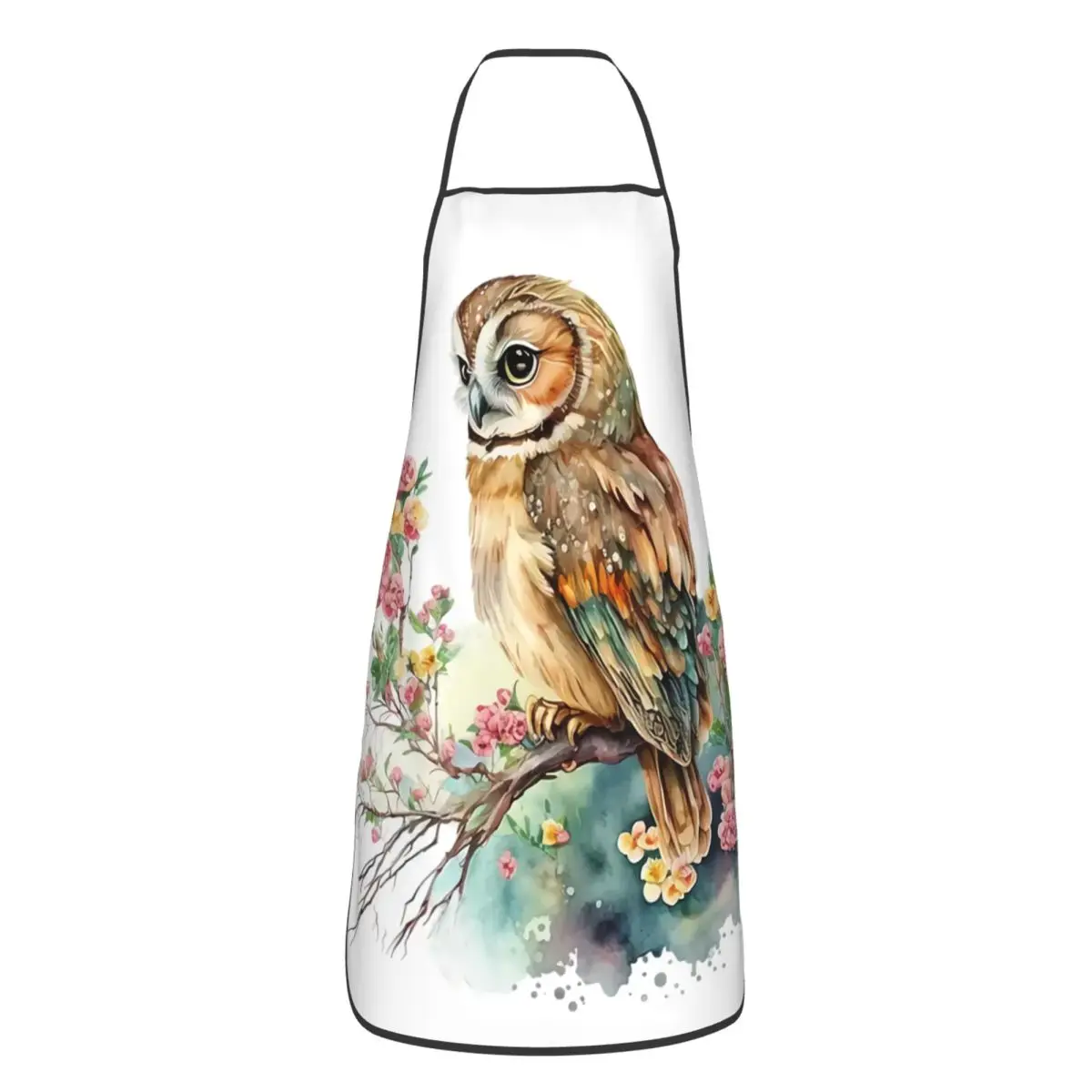 Custom Owl Apron Women Men Unisex Bib Kitchen Cooking Tablier Cuisine Chef Baking