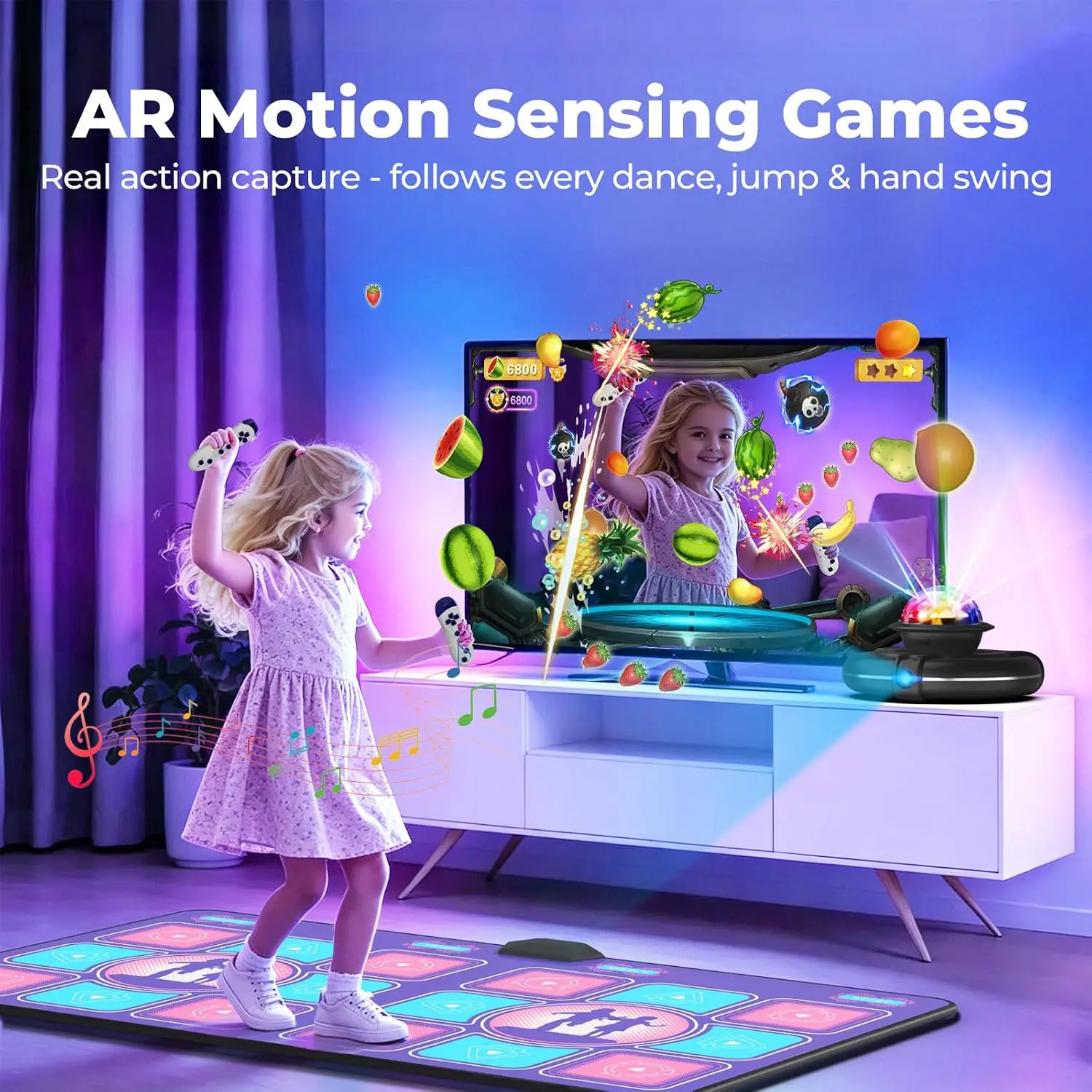 Dance Mat for Kids Adults: Plug & Play Wireless Musical Dancing Pad