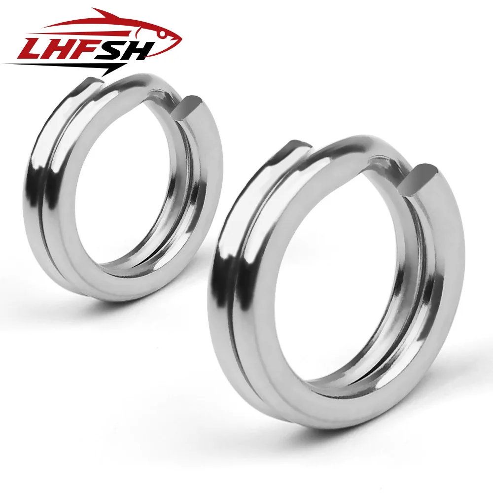 LHFSH 100Pcs Heavy Duty Stainless Steel Fishing Split Rings High Strength Double Flat Wire Snap Ring for Lure  Bait Connector