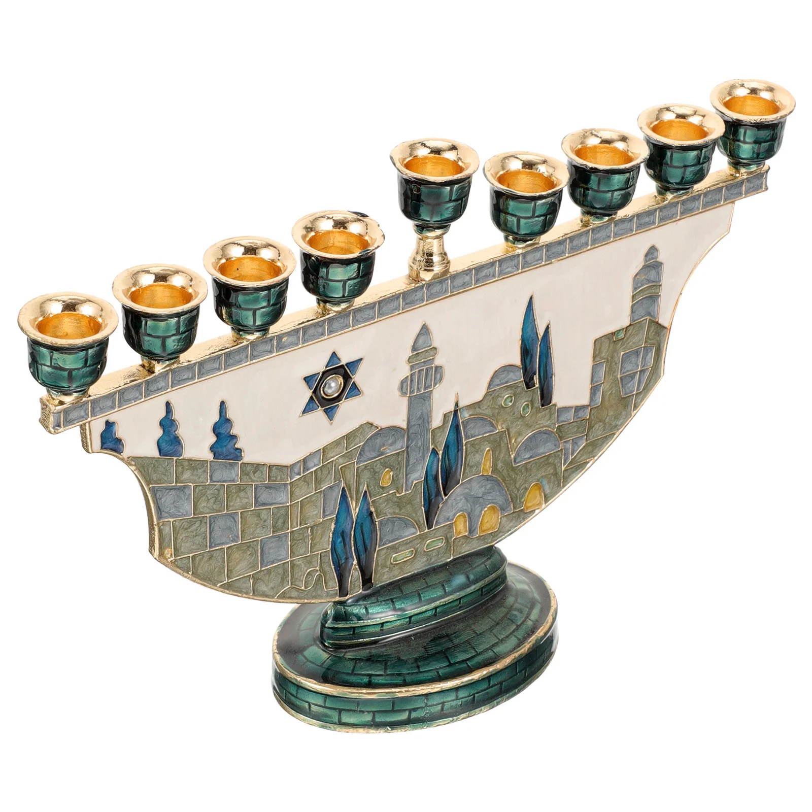 

Decor Jerusalem Candlestick Candelabra Holder Holders for Table Centerpiece Menorah Taper Candlesticks Tall