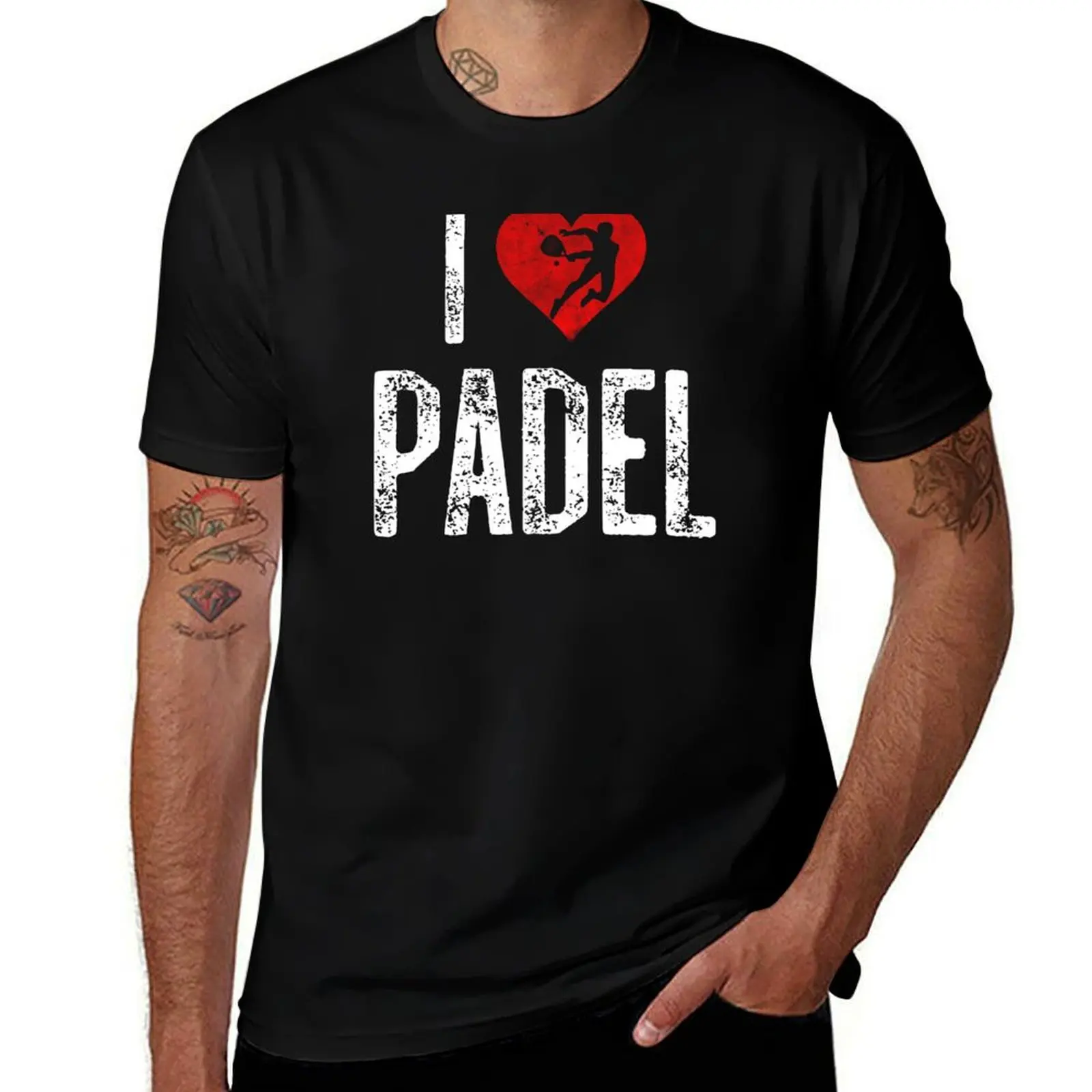 I Love Padel Funny Paddle Tennis Player Gift for padel lovers T-Shirt Comfort Stretch Tee Shirt T-Shirt