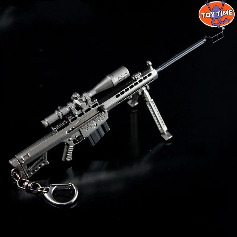 18CM Mini Alloy Toy Gun Model Figures M82A1 Keychain Toy Decoration Crafts CS Adult Tactics Collection Gift for Boys HG281