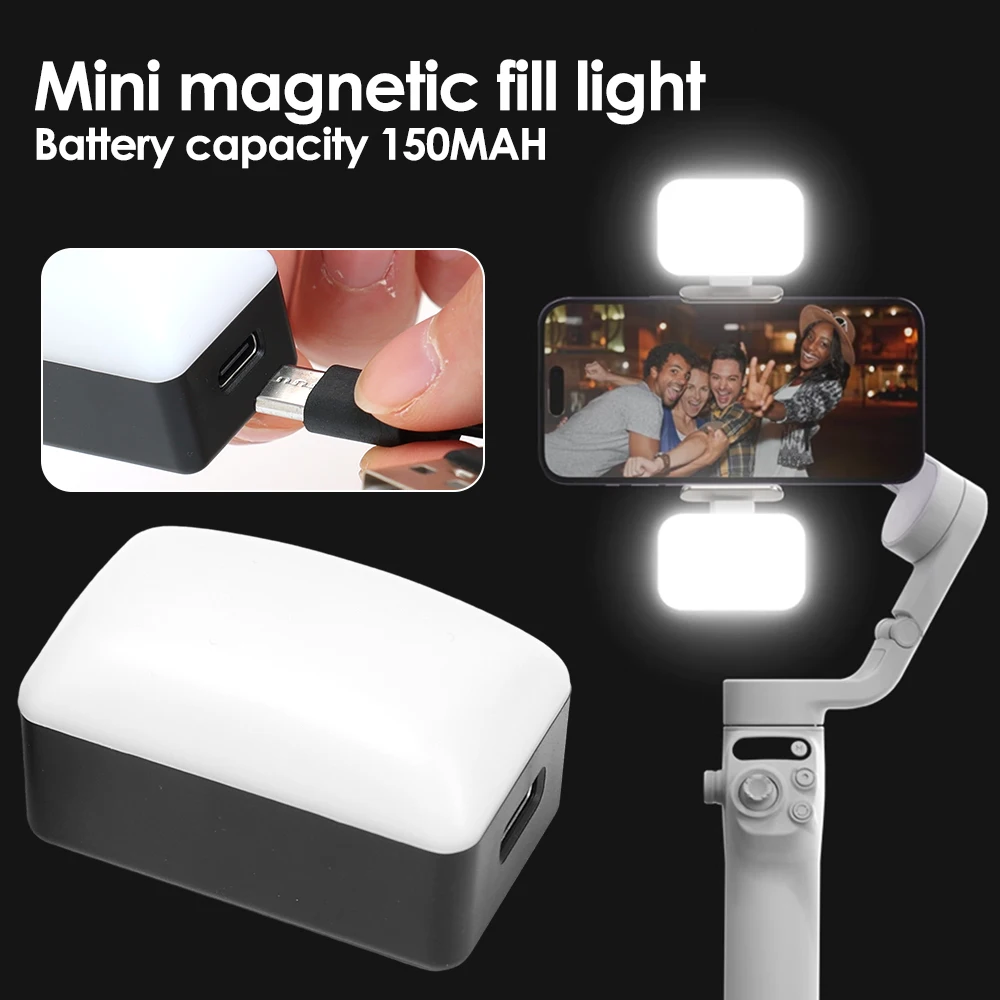 Magnetic Mobile Fill Light Mini LED Flashes for DJI OSMO Handheld Camera Long-Lasting Adjustable Protable Selfie Lights