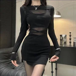 Dresses for Women Sexy Night Club Black Mini Short Coquette Woman Long Sleeve Dress 2025 Fashion Elegant Luxury G Summer New In