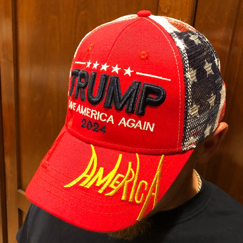 Trump 2024 Cap, salva di nuovo l\'america, cappello mimetico sportivo ricamato a maglia, riprendi l\'america