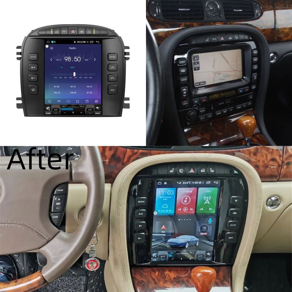 Tokesla Android 13.0 car radio audio 9.7'' DVD intelligent touch Central Multimedia gps receiver screen system For Jaguar S-TYPE