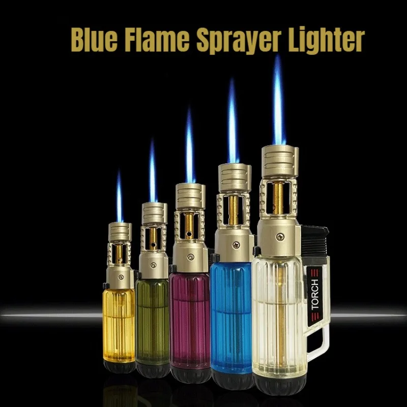 

2025 Newest Spray Gun Welding Gun Transparent Direct Impact Windproof Blue Flame Outdoor Barbecue High Temperature Metal Lighter