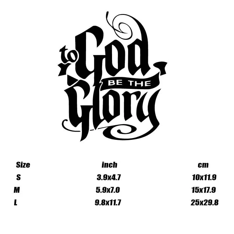 To God Be The Glory Religious Vinyl Stickers Decals for Car Truck SUV Motorcycle Laptop Water Bottle