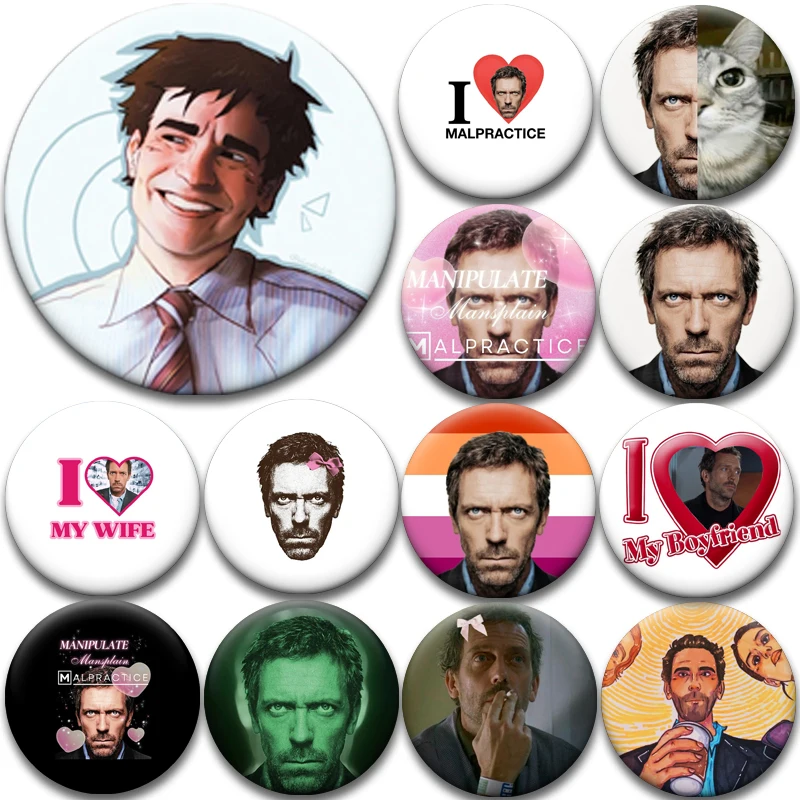 Pin de Esmalte de Personajes de la Serie de TV House MD: Gregory House, James Wilson, Broches Divertidos de Memes para Decoración de Ropa, Bolsos y Sombreros, Regalos