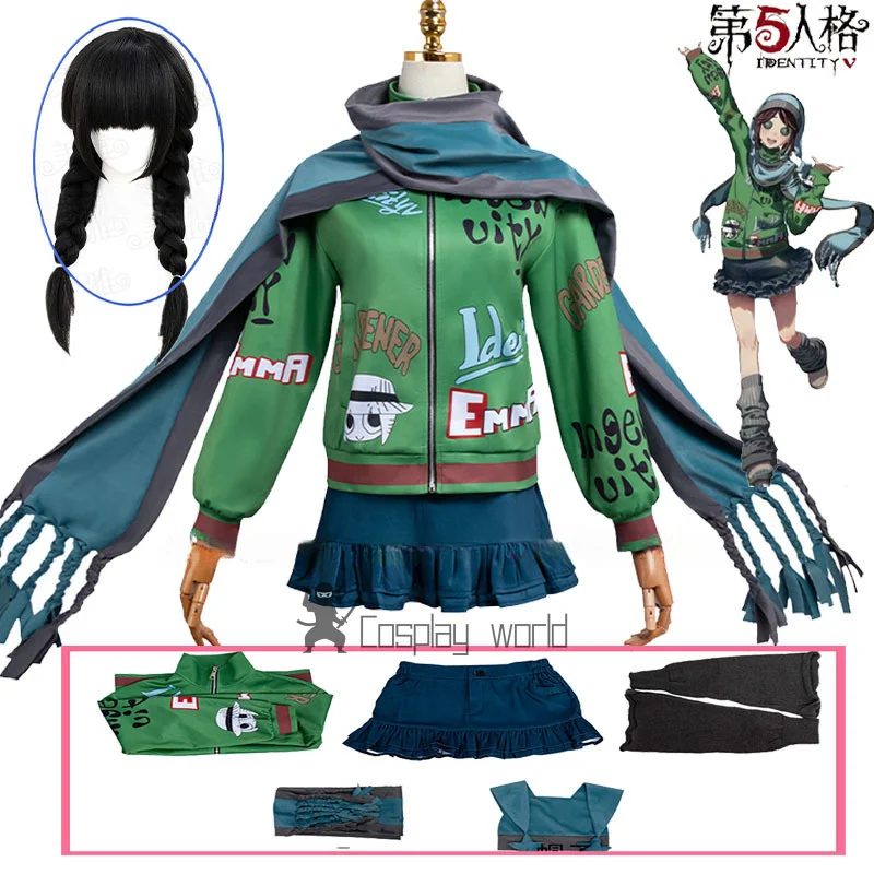 

Костюм для косплея «Идентити В: Мемори» — Алиса (TGS25), зеленое пальто, юбка, шляпа, комплект для Хэллоуина, для женщин