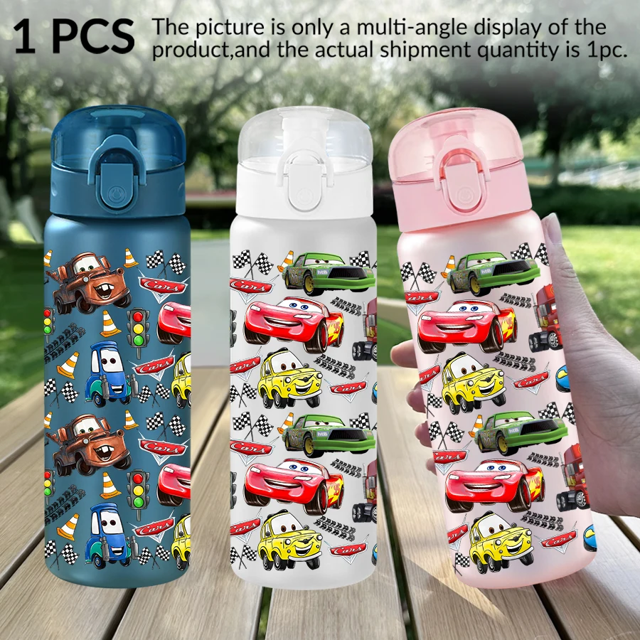 1 Stück Disney, Auto, Rennmuster 26 Unzen Kunststoff-Wasserflasche, Outdoor-Sport-Wasserbecher, Geburtstags-/Schulgeschenk