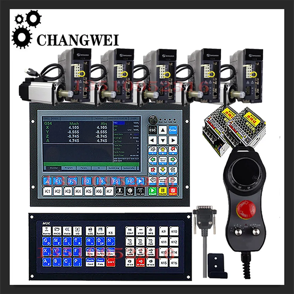 CNC 3/4/5 axis off-line controller kit +750w 220v servo motor kit DDCS-EXPERT/M350 supports tool magazine /atc stepping drive