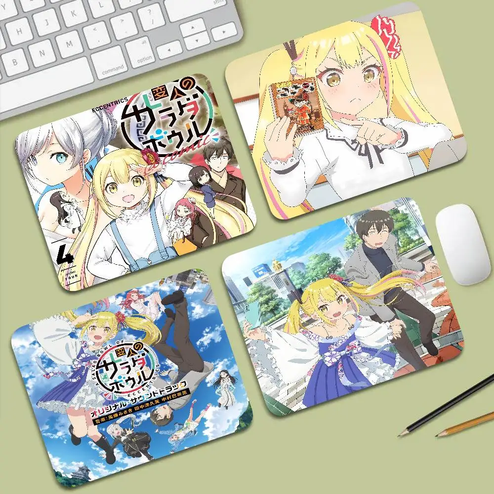 S-Salad Bowl Anime Of Eccentrics Cute Small Mouse Pad Gaming Laptops Mousepad Gamer Mat Desk Protector Anime Cartoon Mouse Pads