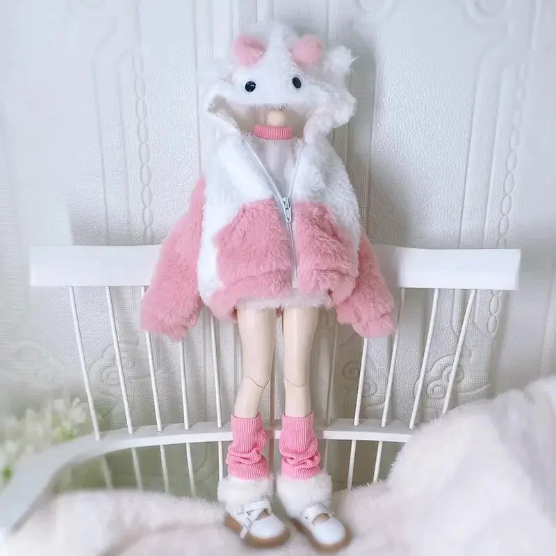 (Aangepast) 1/3 1/4 1/6 Poppenkleertjes Pak voor Bjd Pop Pluche Leuke Set Dress Up Speelhuis 60/45/30cm Pop Accessoires, geen Pop