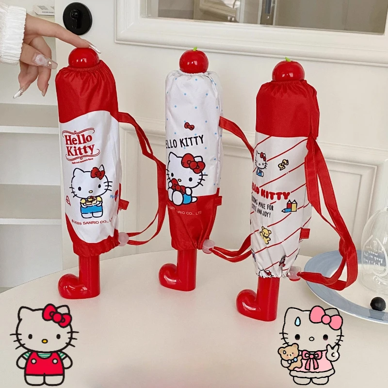 

Sanrio Hello Kitty Cartoon Cute Red Boots Shaped Umbrella Creative Kawaii Girls Summer Sunscreen Umbrella Anime Peripheral Gifts