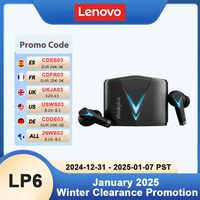 Choice 100% Original Lenovo LP6  TWS Gaming Earphone Wireless Buletooth Headphone With Dual Mode Headset Mic Music Earbuds New