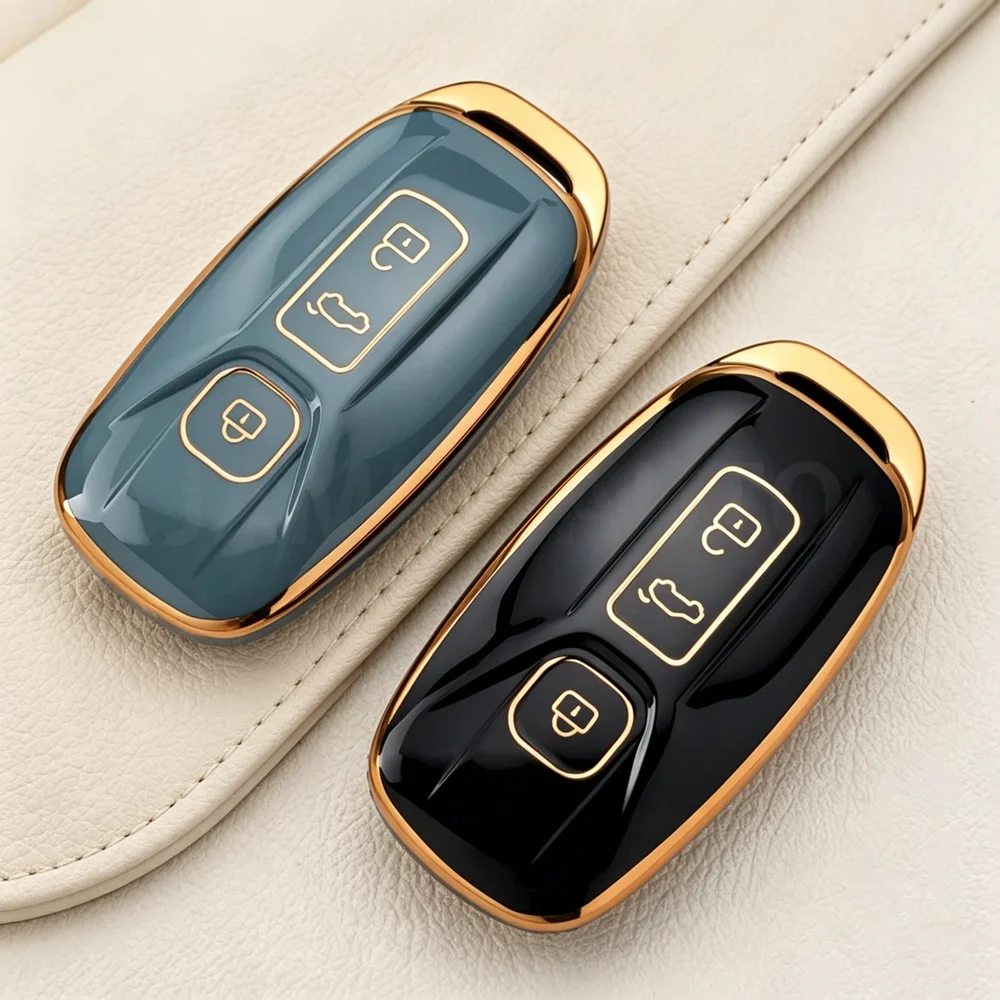 3 Buttons TPU Car Key Cover for AIWAYS U5 PRO U5 SE U6 2021-2022 Car Key Case Holder Protector Keychain Keyrings Set