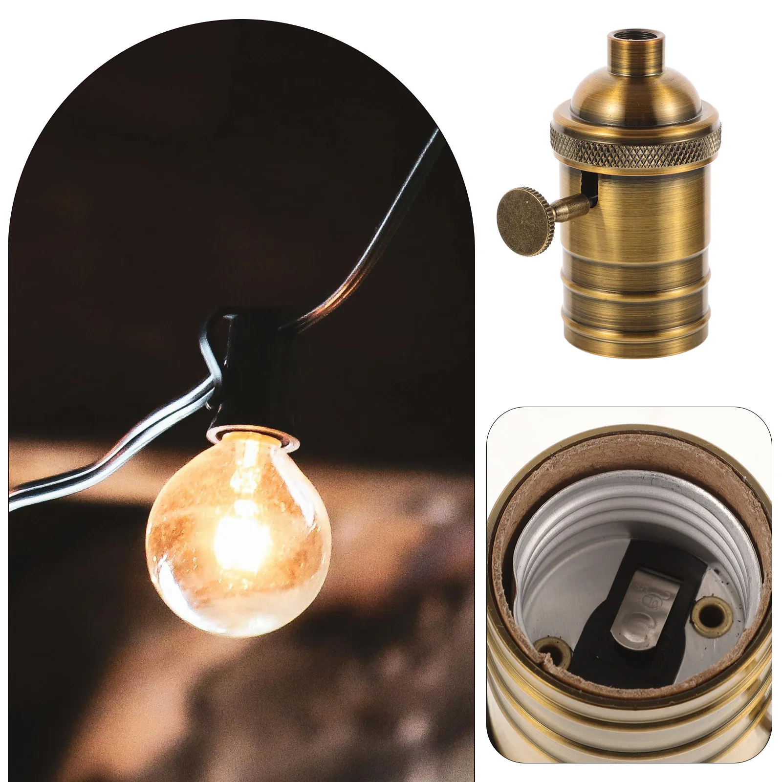 

Vintage Holder Diy Pendant Light Socket Retro Bulb Holder Turn Knob For Ceiling Lamp Lamp Light Fixture Accessories