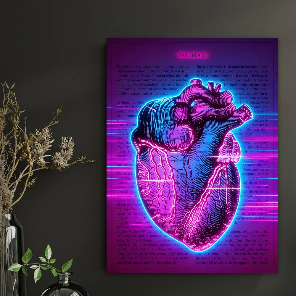 Heart Flower Anatomy Print Medical Poster Hospital Ar Decor Canvas Painting Medical School Cardiology Art Home Office Room Decor view 4
