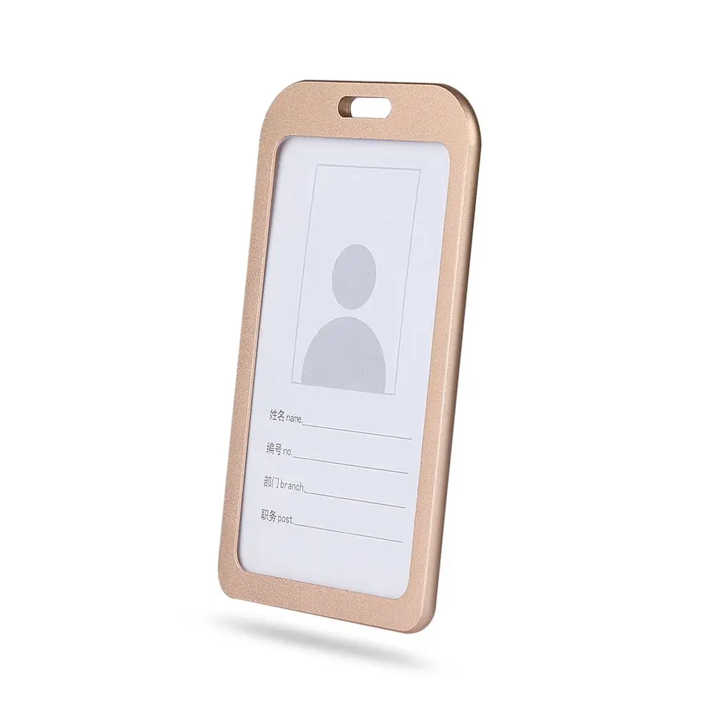 Exhibition Vertical Office School Aluminum Alloy Work Card Holders ID Business Case Name Card