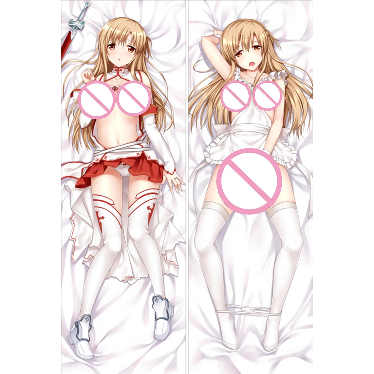 يوكي Asuna أنيمي فتاة Waifu Dakimakura حالة ساو الكبار أوتاكو طويل الحياة حجم وسادة حالة العناق.. غطاء