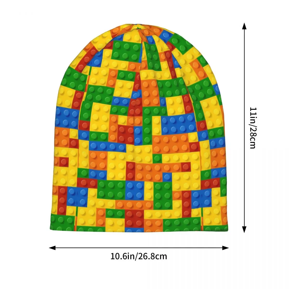Building Blocks Construction Brick Warm Knitted Cap Fashion Bonnet Hat Autumn Winter Outdoor Beanies Hats for Unisex Adult