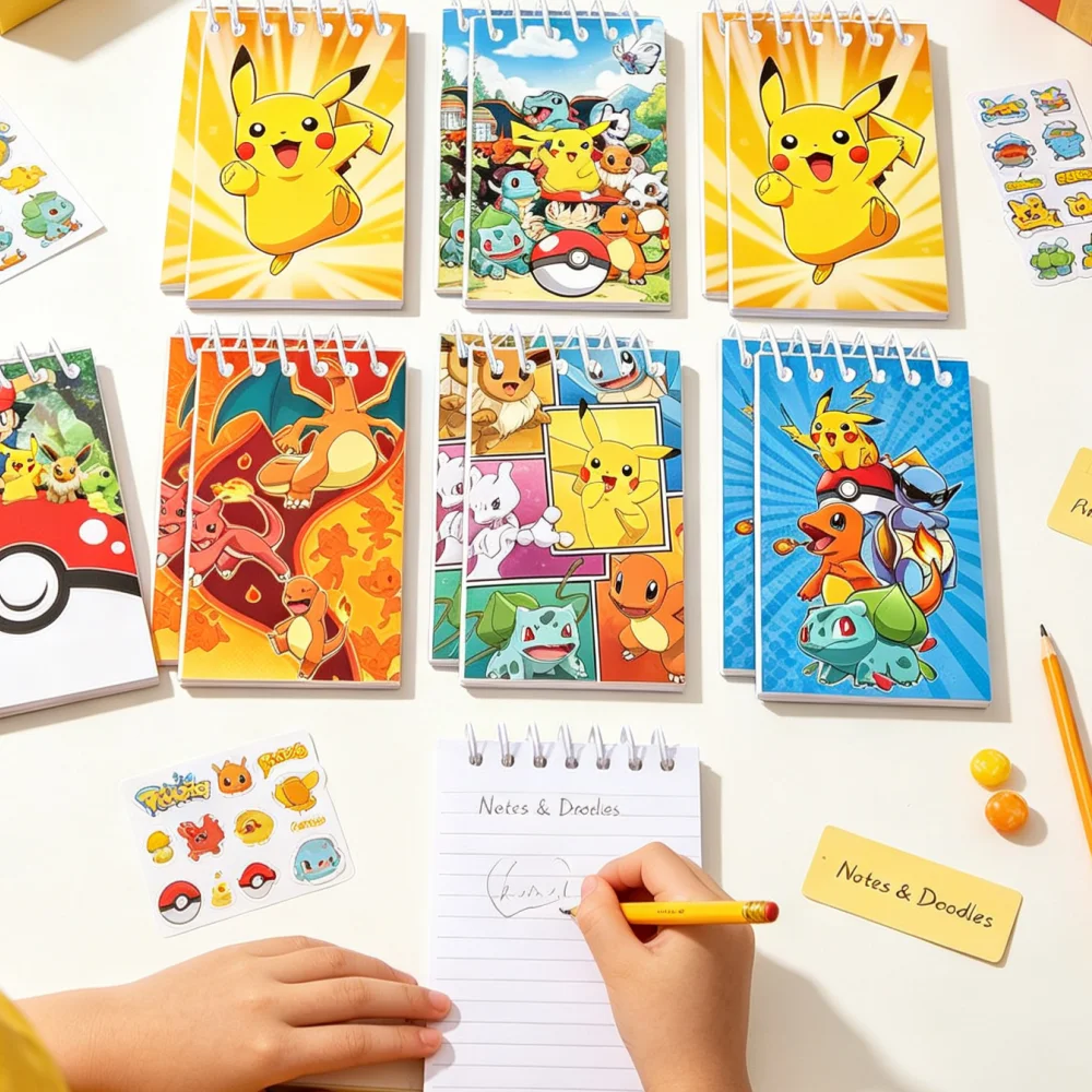 6/12 Stück neue Pokémon-Spiralnotizblöcke. Ideal für Schule und Büro. Schulbedarf-Geschenke, Partydeko-Geschenke