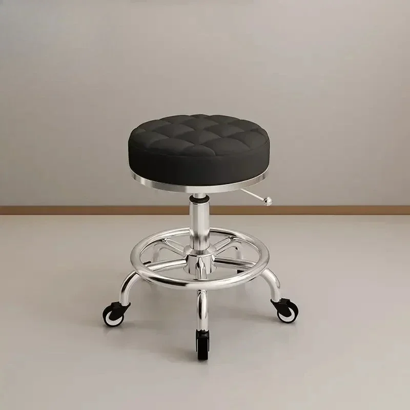 كرسي الحلاقين الجمالي عجلات بسيطة هيدروليكية محمولة كرسي تصفيف الشعر الدوار المصمم Coiffeur Stuhl الأثاث MQ50BC #5