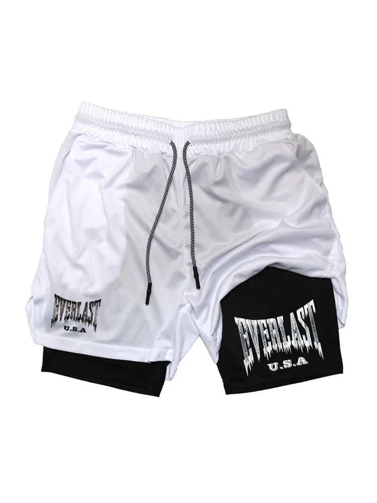 Men's Anime Hunter x Hunter Gym Shorts Bilayer 2-in-1 Breathable Quick-drying Absorb Sweat Sports Short Gym Jogging Pants df0584
