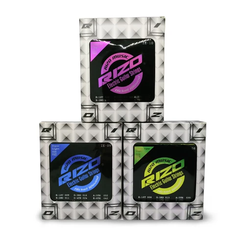Imagen 1 del producto Nueva marca de cuerdas de Guitarra eléctrica RIZO, un juego de cuerdas de Guitarra 1.a-6a, núcleo de acero Hexangular hecho en Corea, herida en níquel