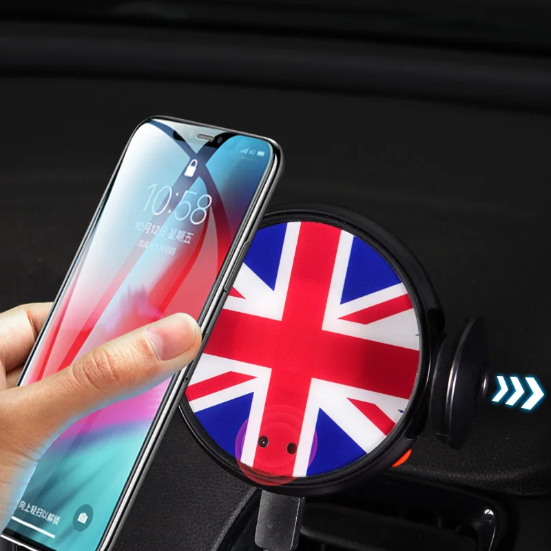 Wireless Charger Car Holder Intelligent Infrared Mobile Phone Stand For Coope r F 60 Country man Accessories