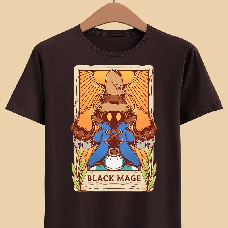 Black Mage Tarot Card Unisex T-shirt - Final Fantasy IX Gaming Tee - Vivi Ornitier FFIX Video Game Shirt - Rpg Jrpg Gamer Tee