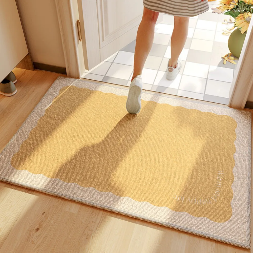 VIKAMA Entry Door Non Slip Water Absorbent Doormat Entrance Wave Pattern Floor Mat American Scandinavian Style Home Decoration