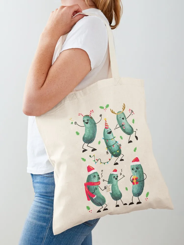 

Holiday Pickle Party! Tote Bag tote bags cloth bags bags luxury women Canvas bag custom canvas bag