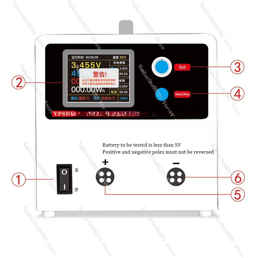 YPSDZ-0550 Lithium Battery Capacity Tester Single Cell Charge and Discharge Detection Instrument Discharge Balancing Instrument