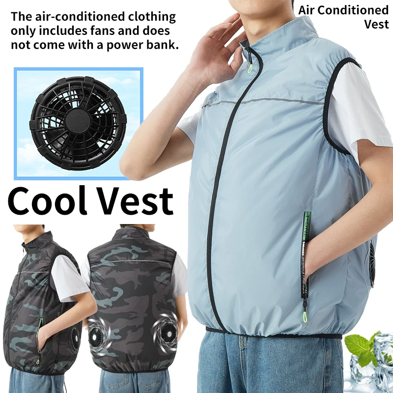 Cooling Air-Conditioned Vest Outdoor Hiking & Fishing Vest Heatstroke Prevention & Cooling【Power supply not included】